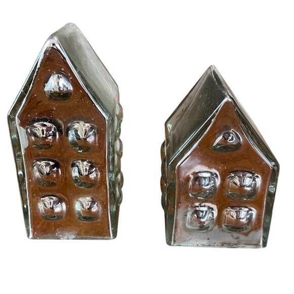 Crate & Barrel Mercury Glass Houses Decor NEW - Picture 2 of 6